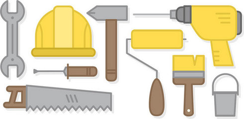 五金工具卡通素材 创意设计中的刚柔并济