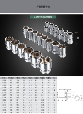 世达SATA 6.3毫米系列六角套筒 专业汽车维修的得力助手